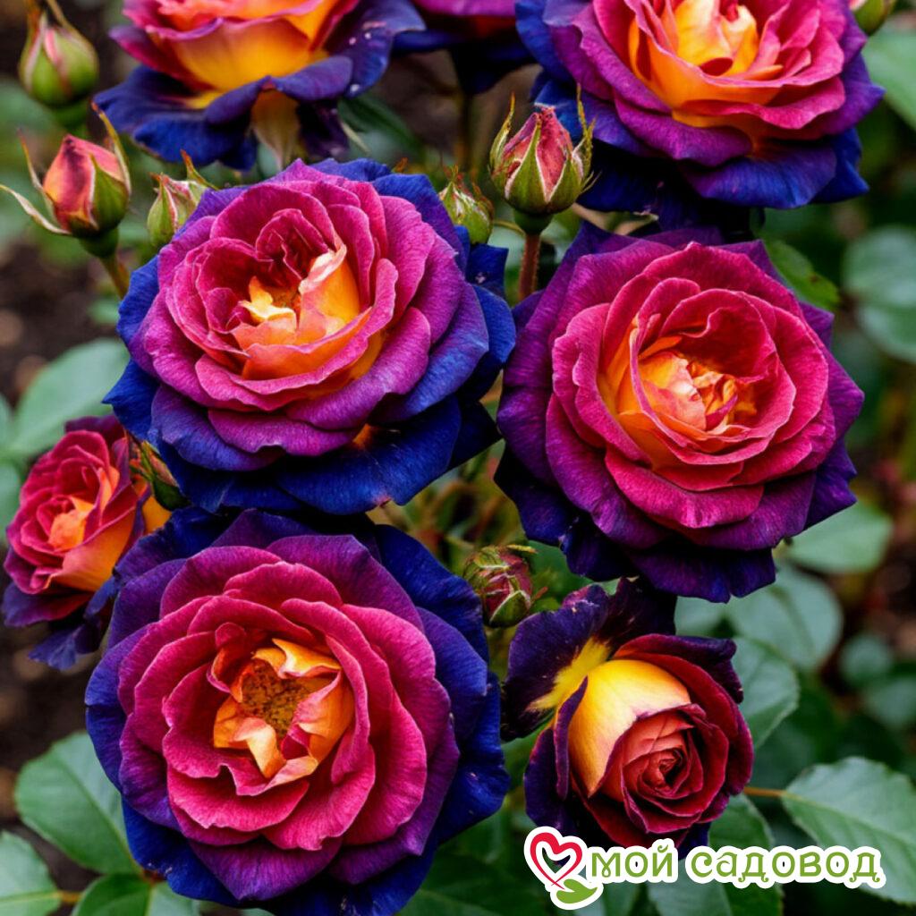 Роза чайно-гибридная Блюбери Пинк